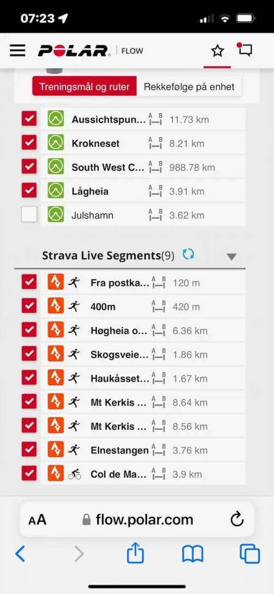 komoot og strava