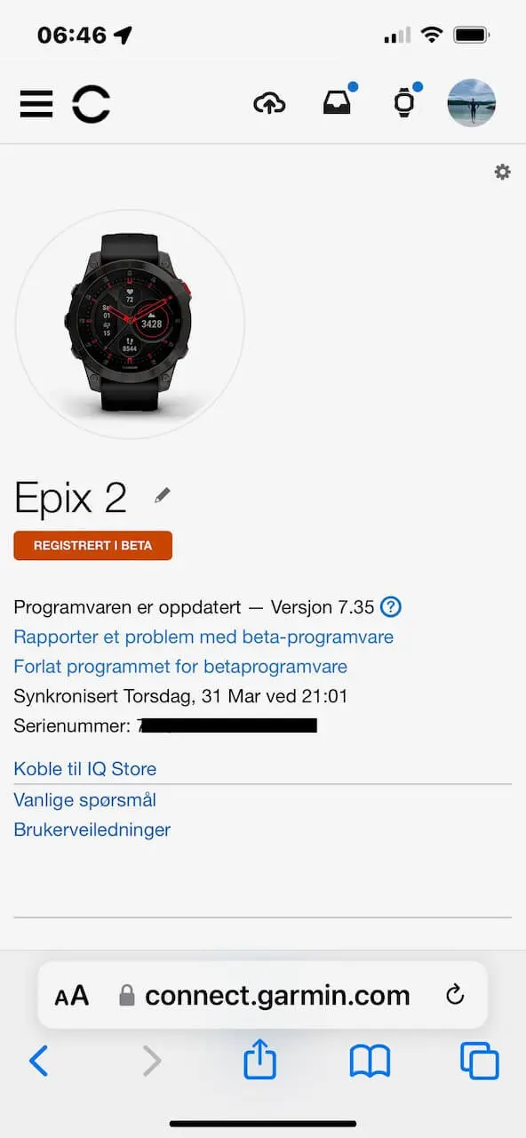 Garmin betaprogramvare