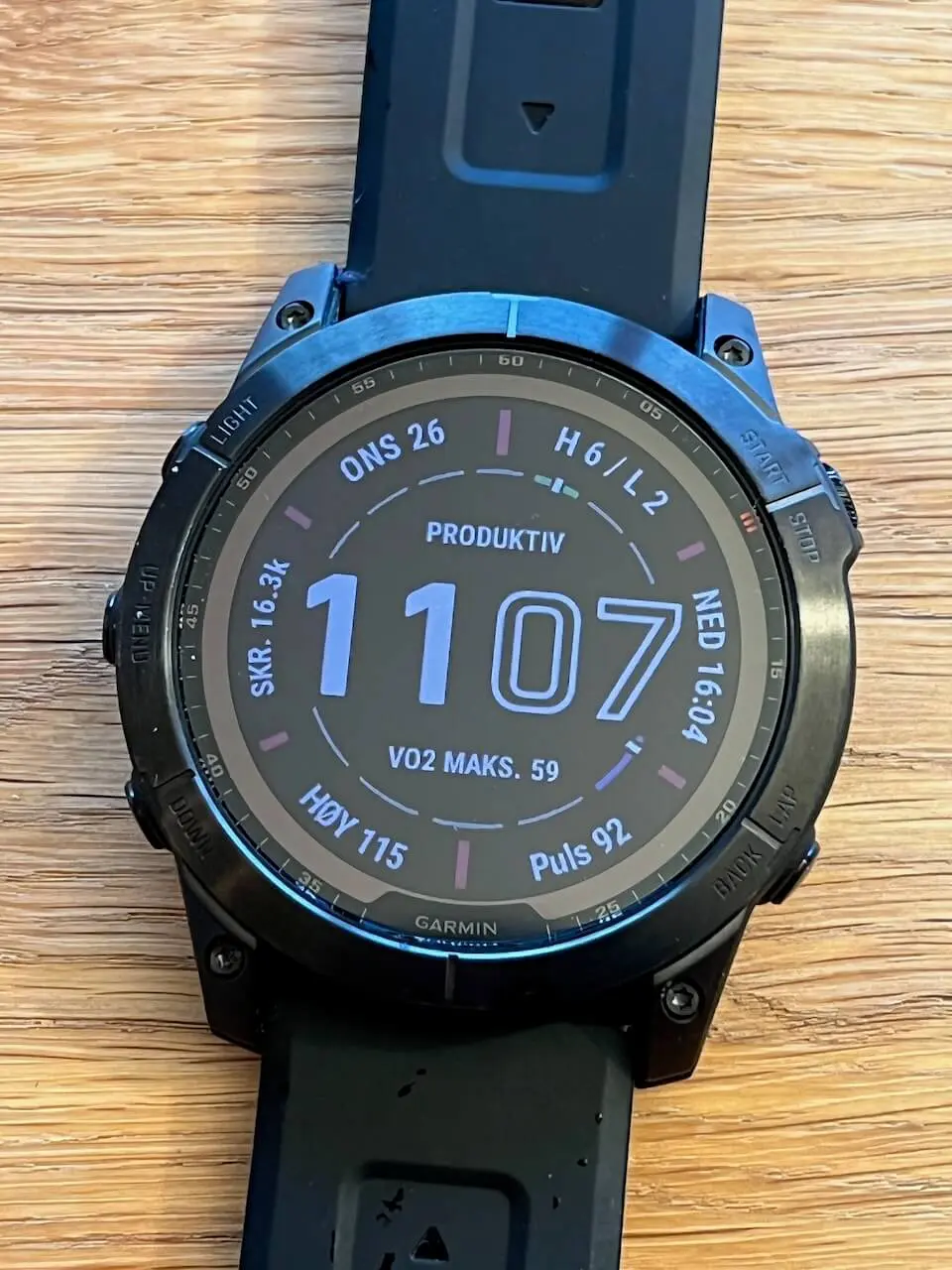 garmin pulsklokke