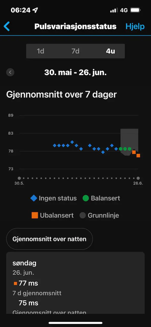 Garmin HRV Status
