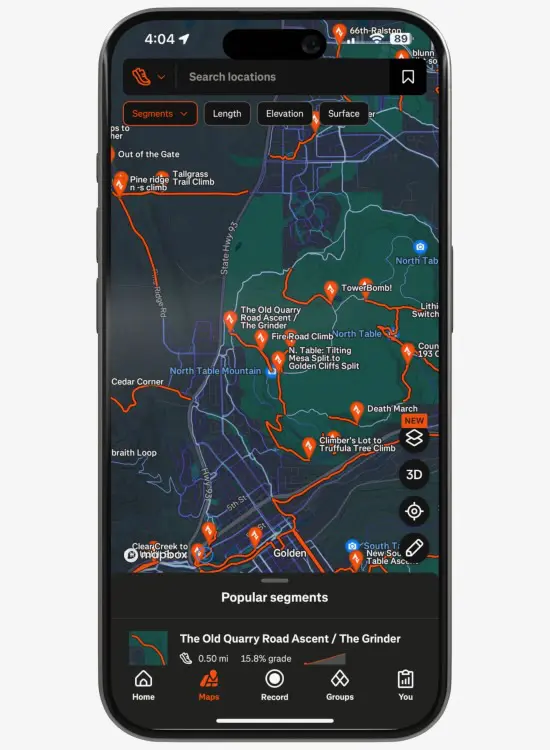 Strava Live Segments COROS